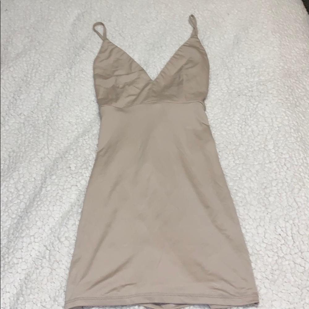 Nude/cream mini body con dress, never worn!